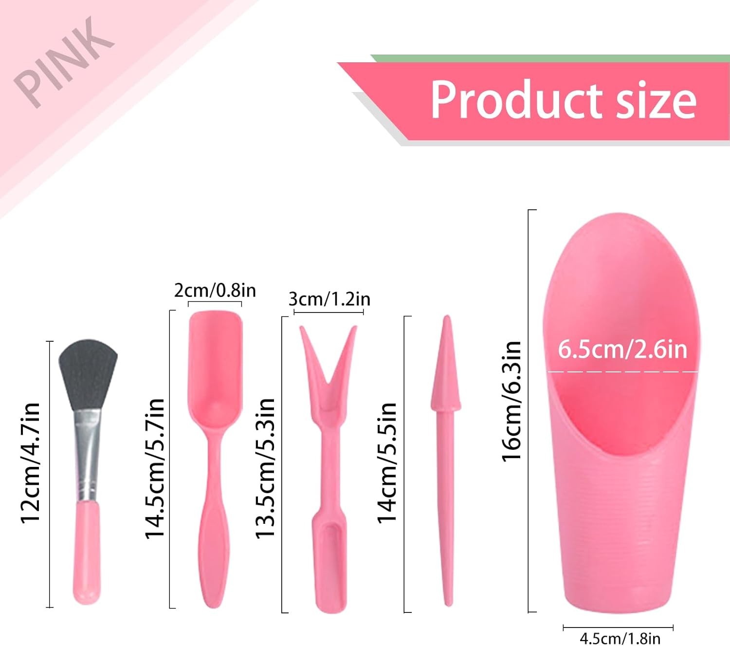 Mini Succulent Tools, 5Pc Planting Tools Kit for Indoor Black/Pink