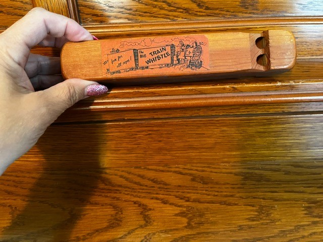VTG WOODEN  THE BIG TRAIN WHISTLE  MATTHEW D. JONES