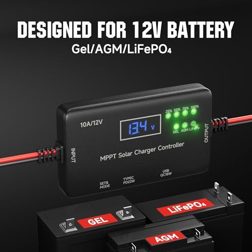 Solar Charge Controller 12V 10A - MPPT - Solar Panel Charge Controller 10A MPPT