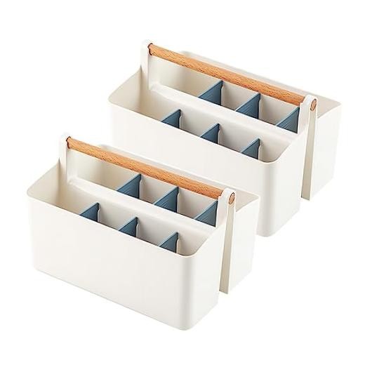 2 Pack Art Caddy Organizer Portable,Marker Box, Large Pen Holder for Desk, Art