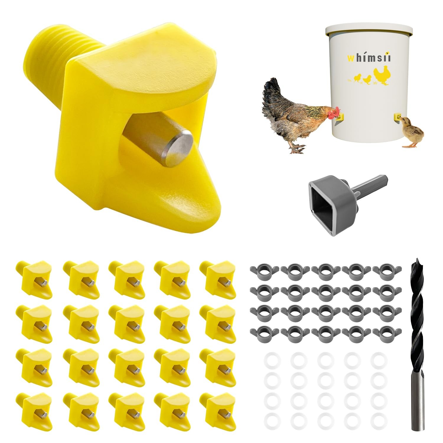 Chicken Waterer Nipples Horizontal Side Mount Anti-Leak Automatic Water System