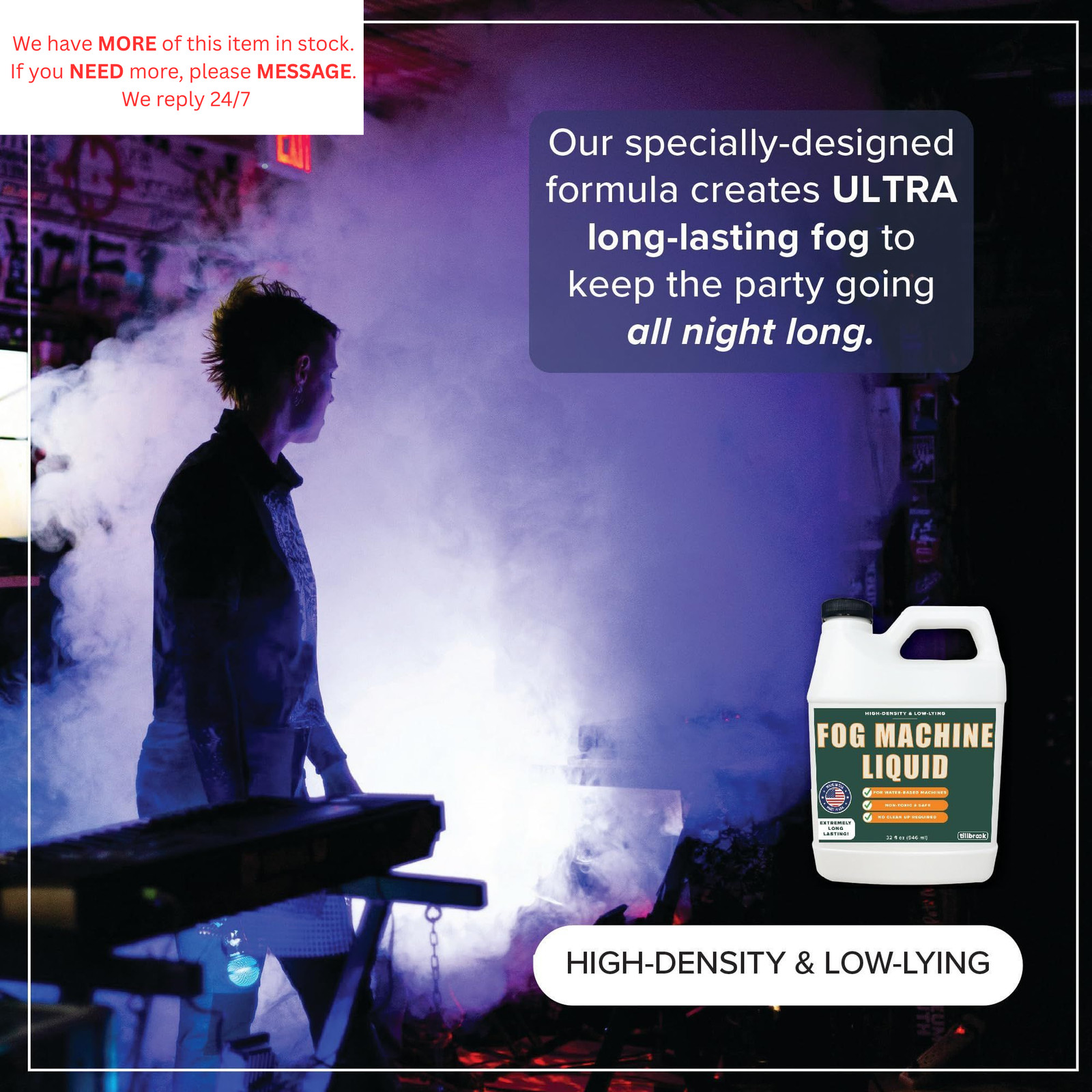 Fog Machine Liquid - 32 oz Tillbrook Fluid - High Density &...