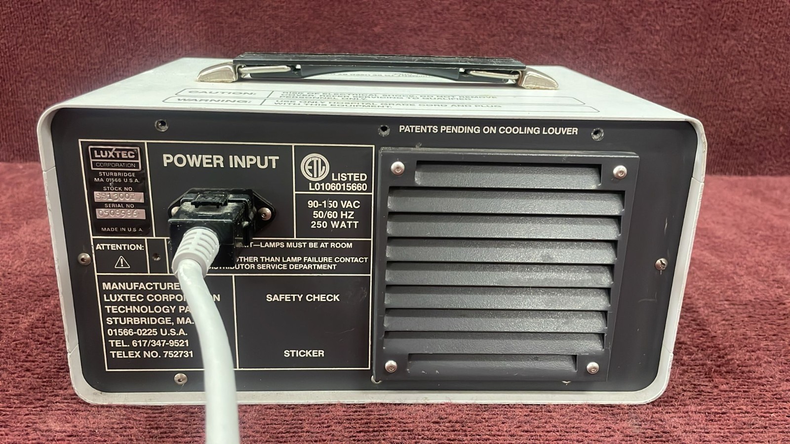 Luxtec Universal 1300 Series 150W Halogen Fiber Optic Light Source