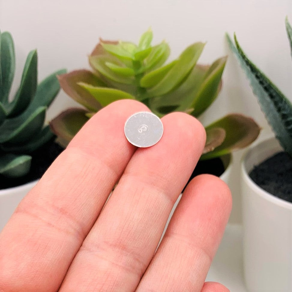 10mm Bright Silver Round Flat Ear Stud Earring Bases - US Selle