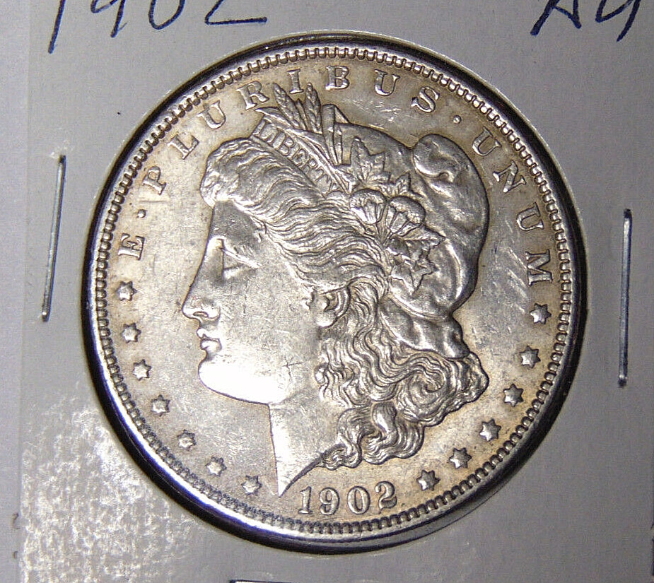 AU 1902-P Morgan Silver Dollar About Uncirculated Philadelphia Mint (111123)