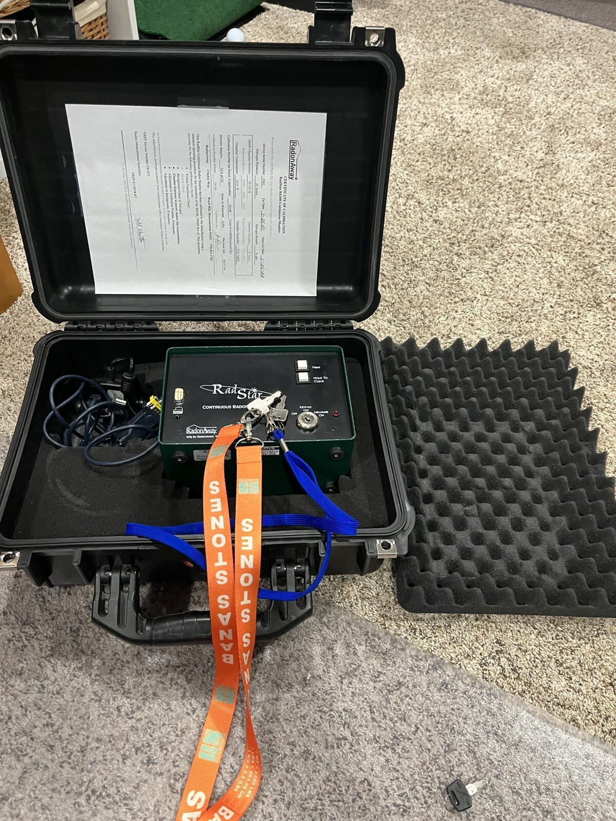 RadStar RS300 Continuous Radon Monitor excellent condition, powercord Keys Case
