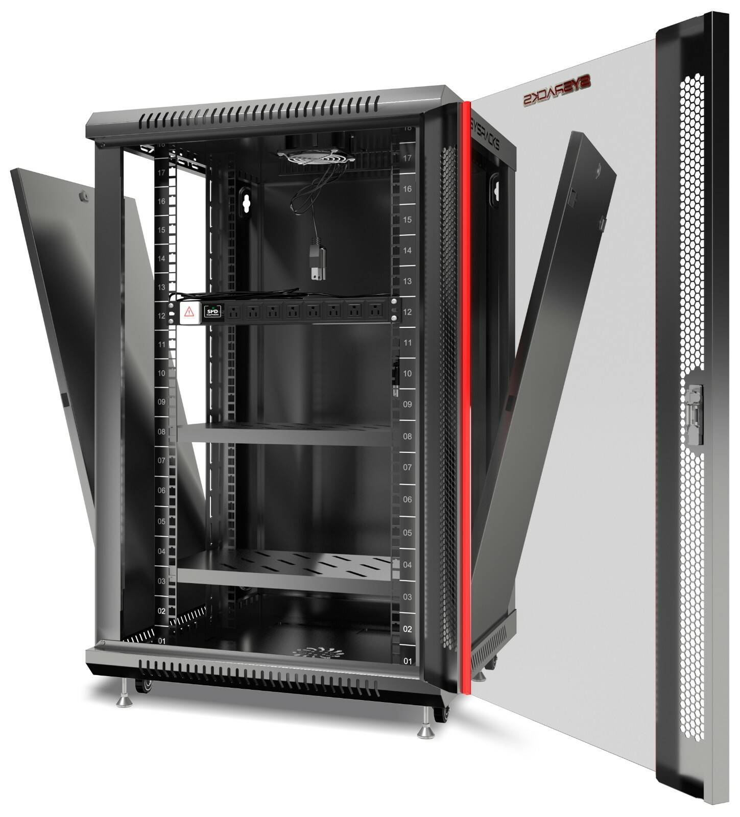 22U 24" Deep Wall Mount IT Network Server Rack Data Cabinet Enclosure