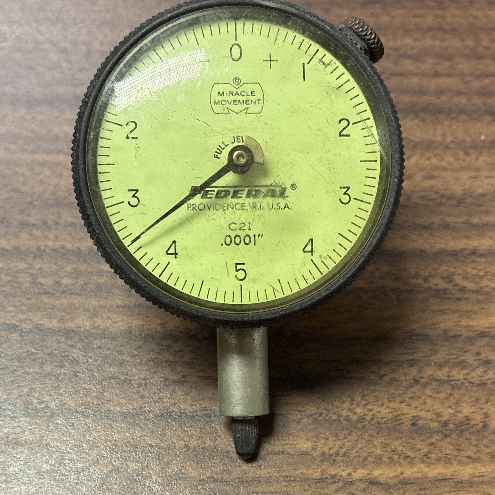 Federal C21 Dial Indicator Gauge .0001 in "Miracle Movement" Full Jeweled