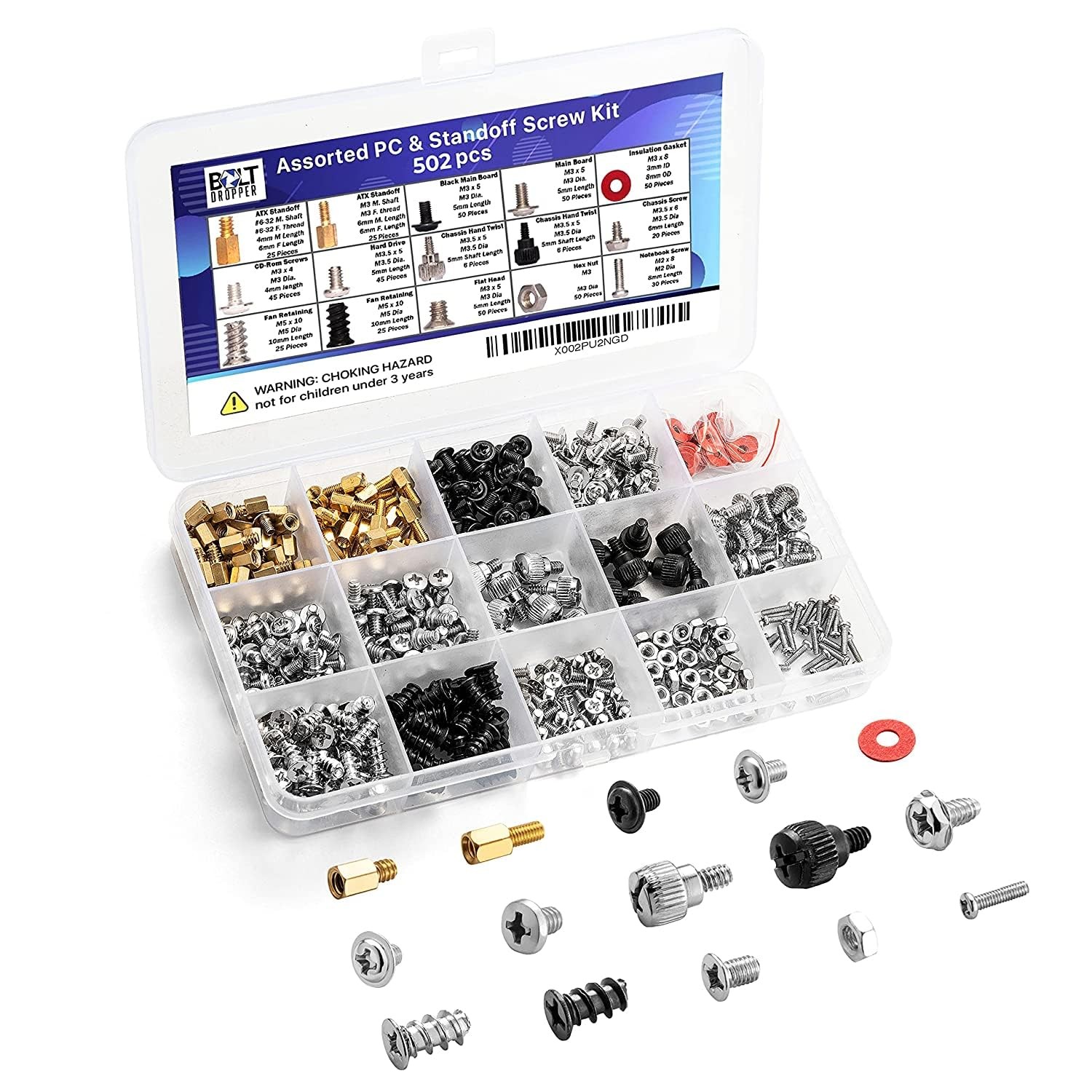 Bolt Dropper 502pcs Computer Screw Assortment Kit - Standoffs Screws for HDD...