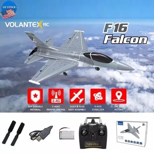 US VOLANTEX F16 Fighter 2.4GHz 4CH RC Plane Aircraft 6Axis Gyro RTF Stunt Glider