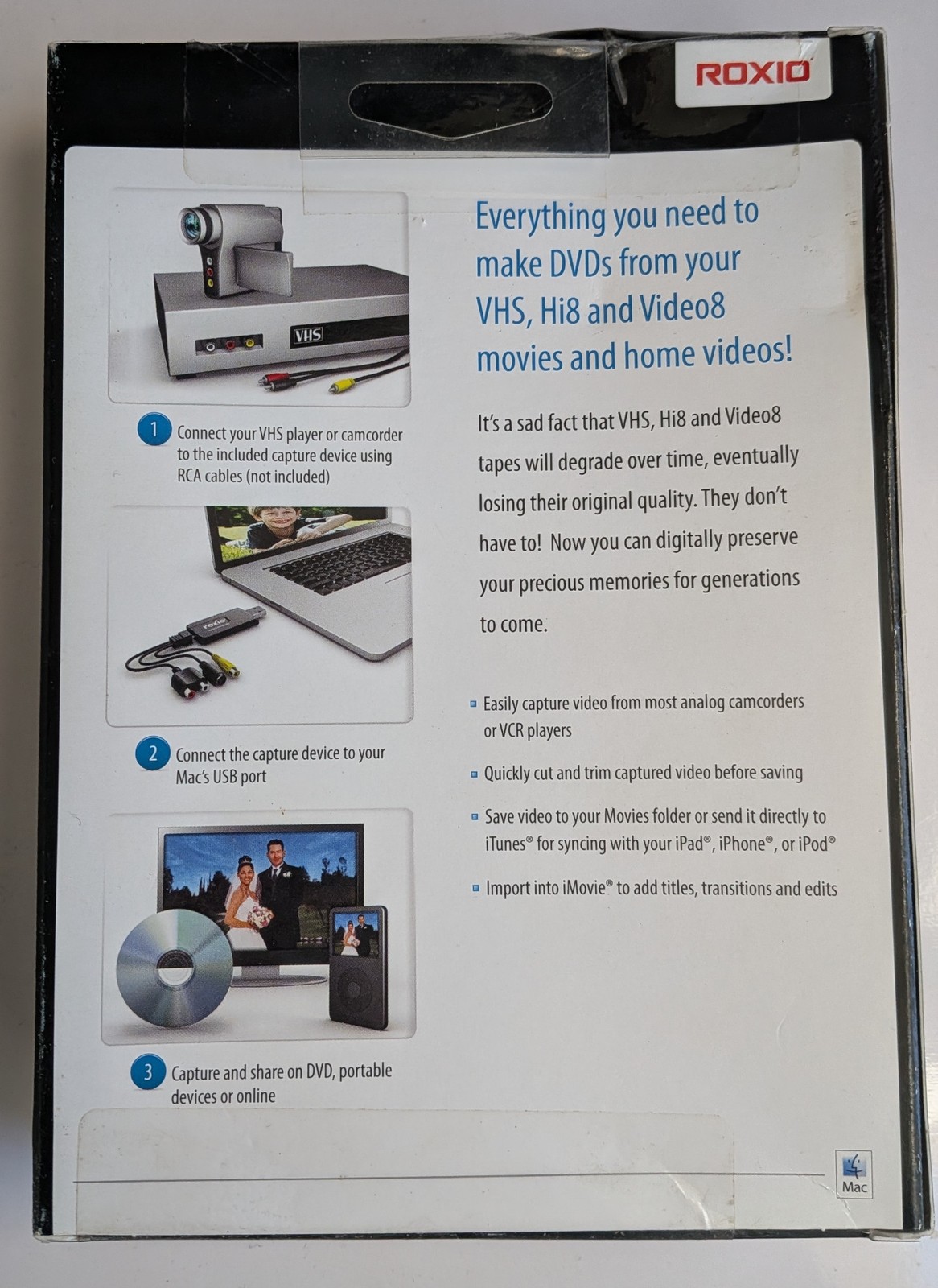 Roxio Easy VHS TO DVD for MAC