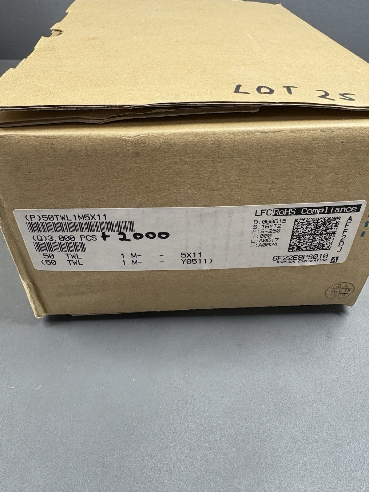 Rubycon TWL 1uF 50V Radial Electrolytic Capacitors 85C 5x11mm 50pcs