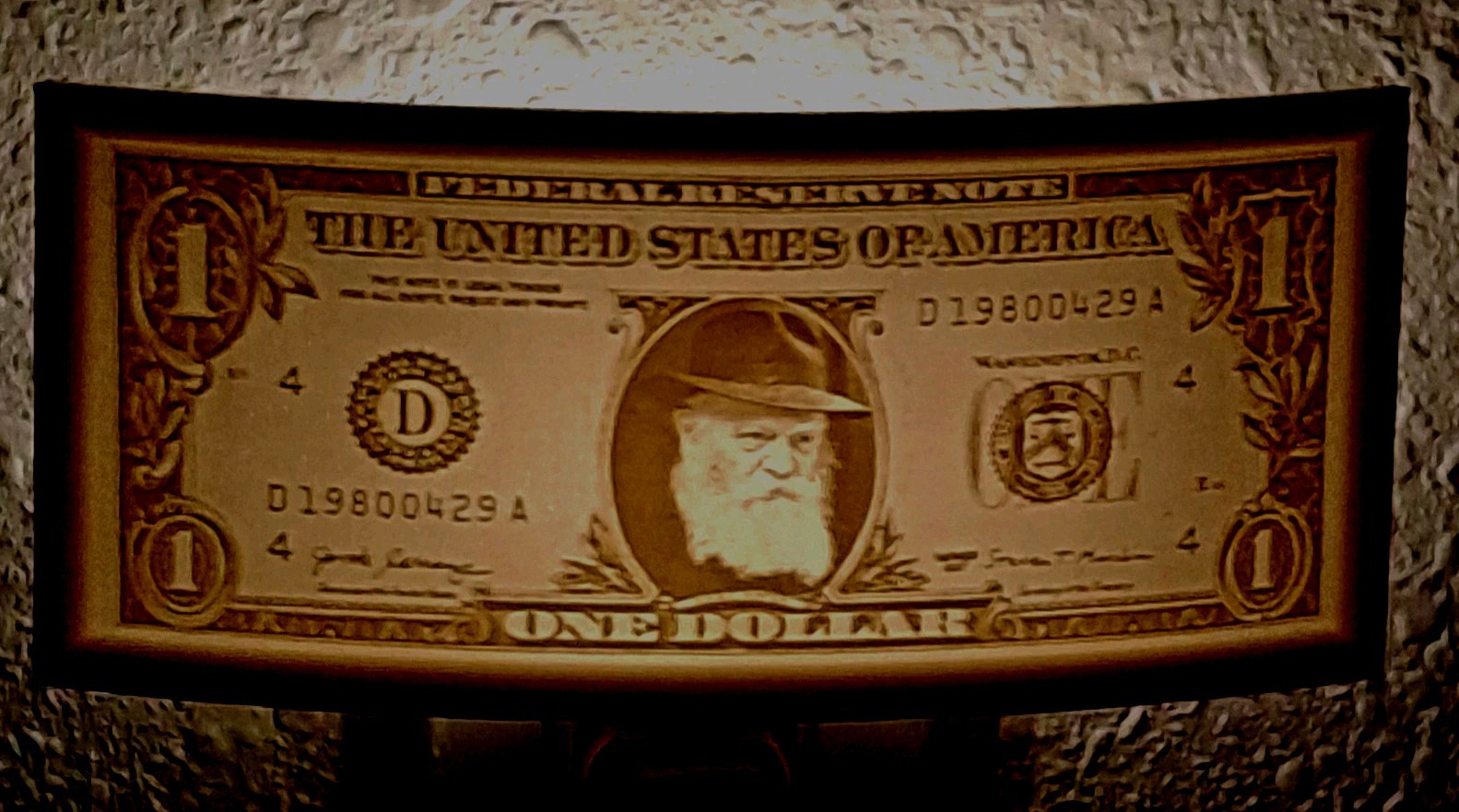 NIGHT LIGHT 3D PRINTED REBBE DOLLAR BILL LED SWITCH DOLLAR SIZE