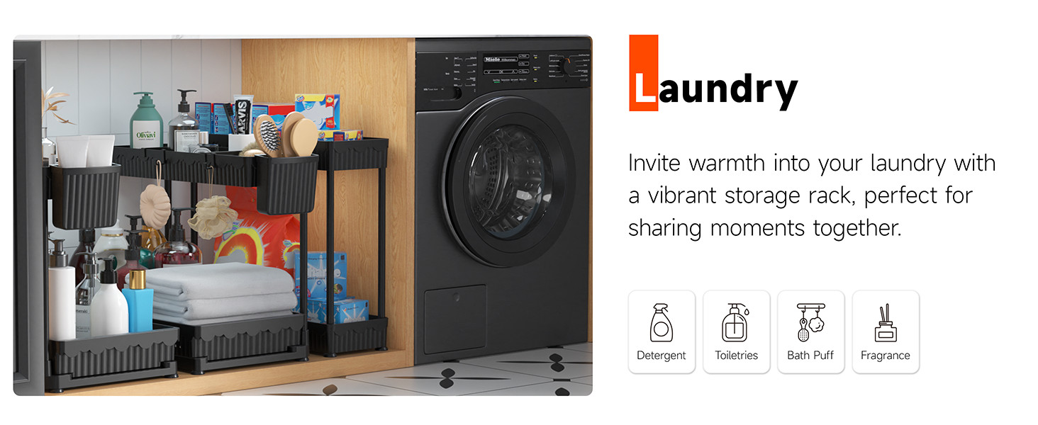 3 Pack Multi-Purpose Pull-Out Storage Organizers, 2-Tier L-Shaped Under