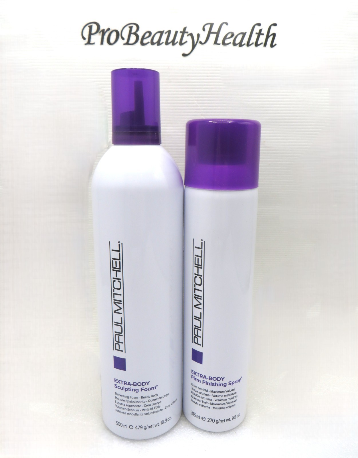 PAUL MITCHELL EXTRA BODY Sculpting Foam 16.9 oz & Firm Finishing Spray 9.5 oz