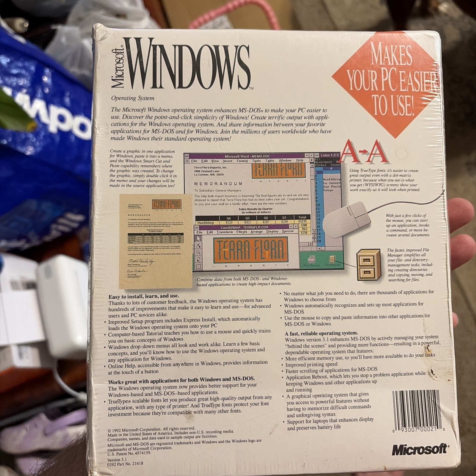 Vintage Microsoft Windows Operating System Ver 3.1 - 3.5 Inch Disk 1994 Sealed