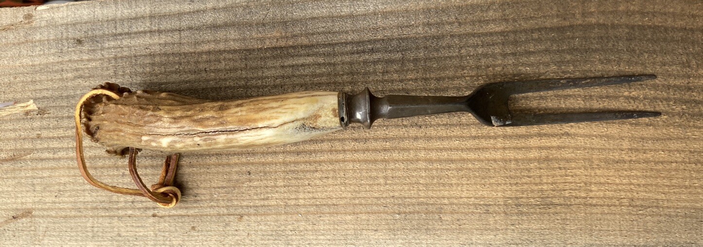 Primitive Fork Stag Horn Handle 10.5” Old