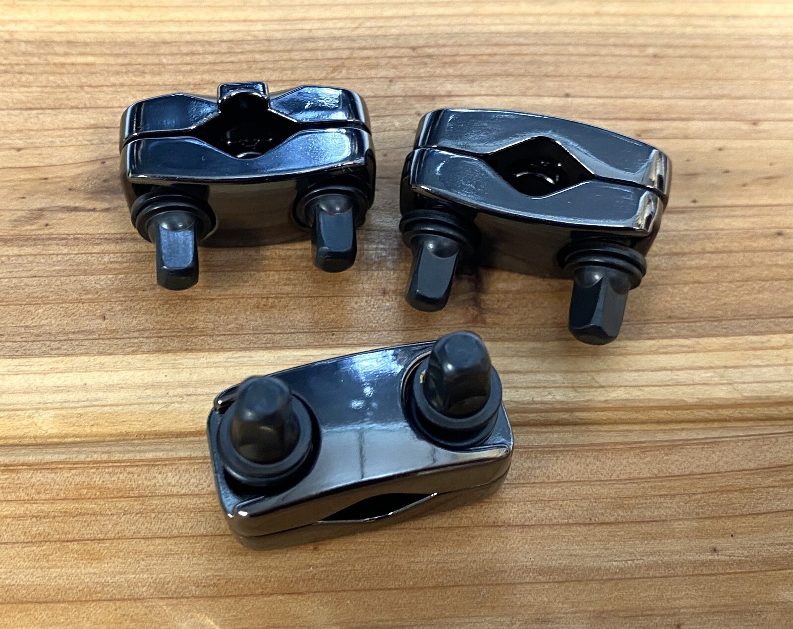 3 Black Nickel Memory Locks for Tom Mounts, Floor Tom Legs, Boom Arms