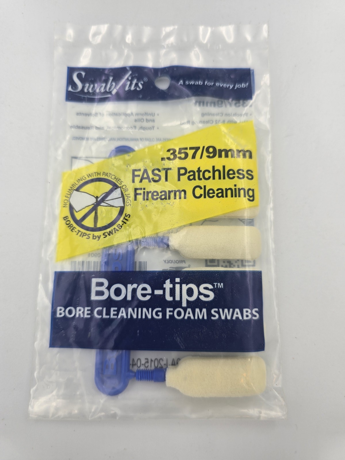 Swab-its Bore-tips .357/9mm Bore Cleaning Foam Swabs Fast Patchless Firearm