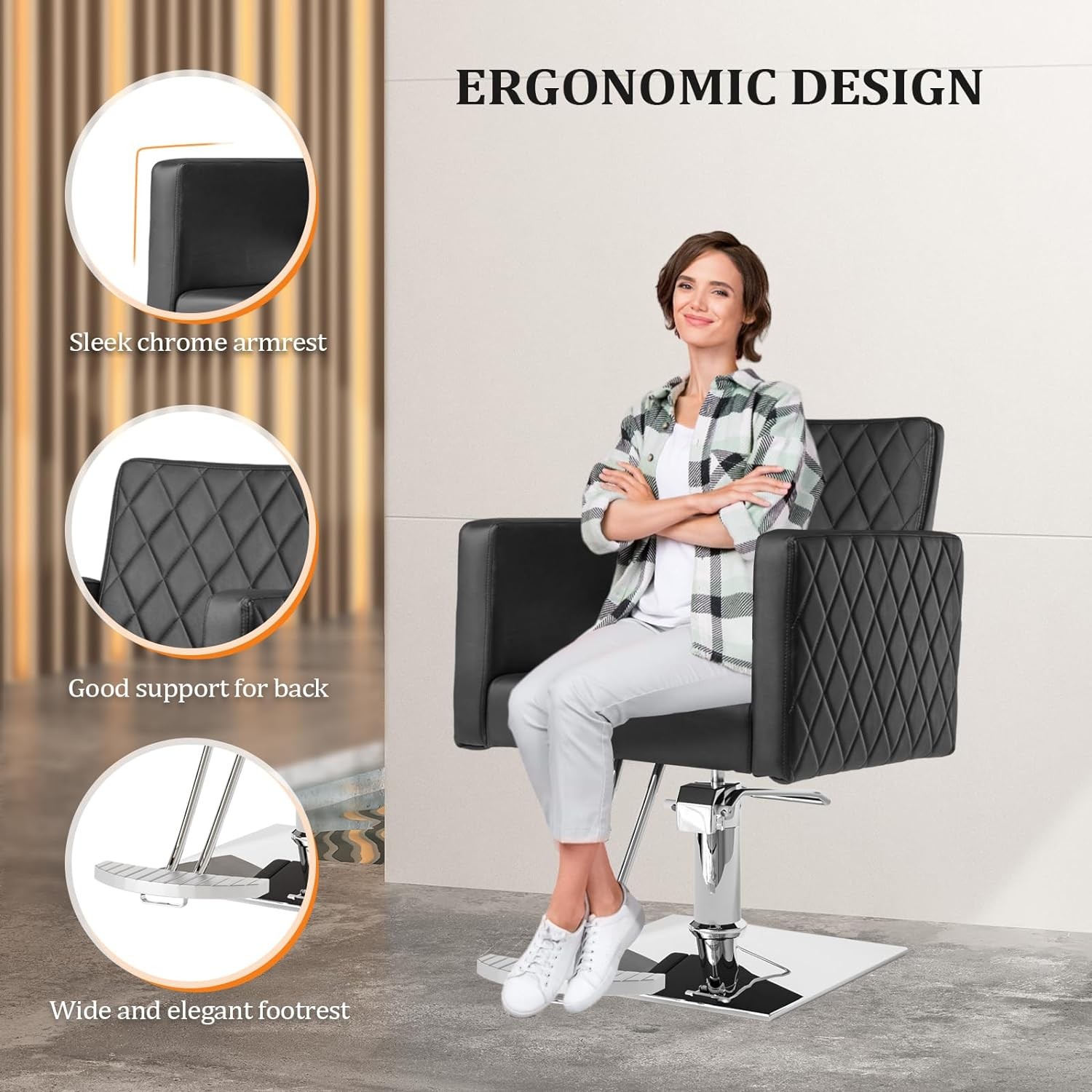 Hair Salon Chair Heavy Duty Hydraulic Pump Barber Chair Beauty Styling Chair
