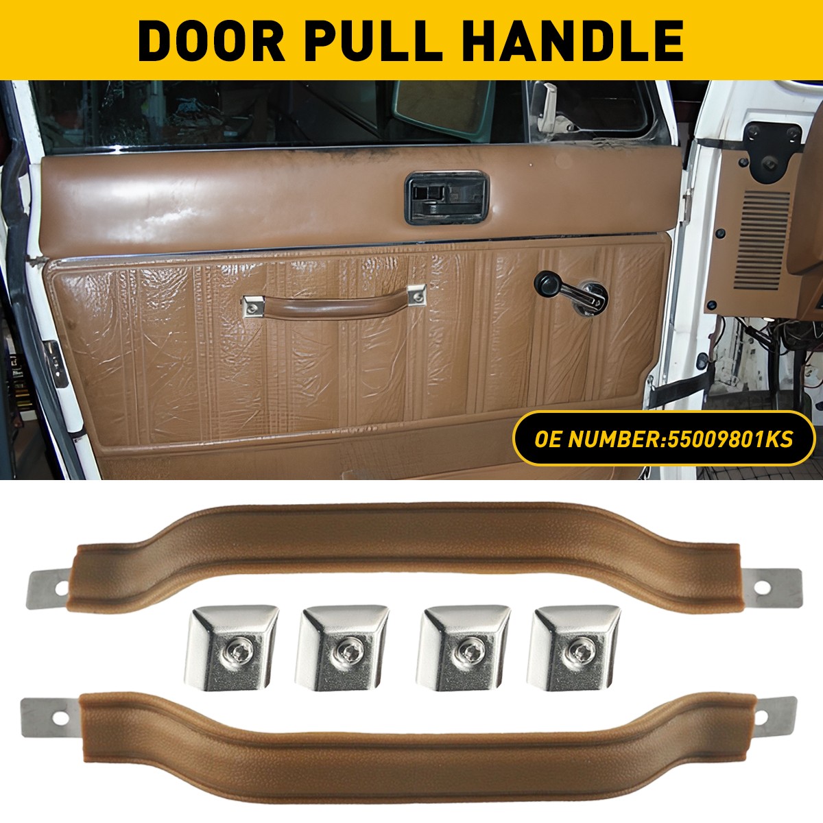 NEW Tan Interior Door Pull Strap Inside Handle Set Pair FOR 87-95 YJ WRANGLER