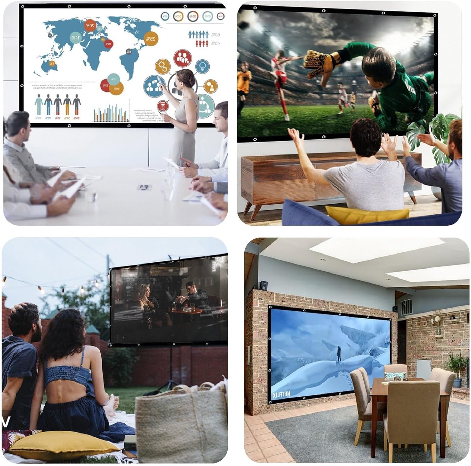 Wrinkle-Resistant Portable Projector Screen - Perfect for Indoor & Outdoor Use