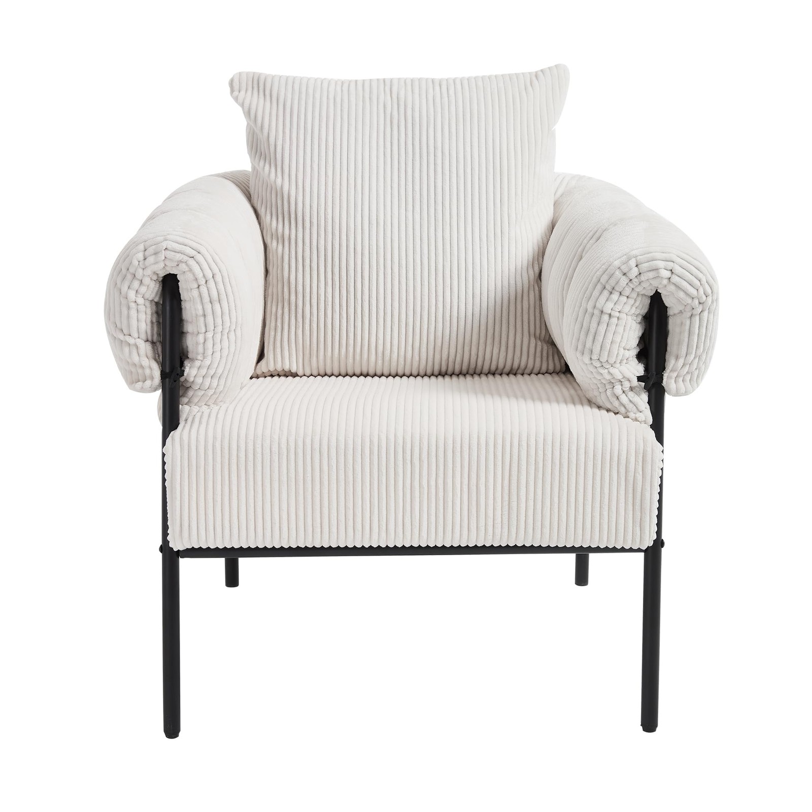 Modern Velvet Accent Chairs Set of 1, Comfy Large Living Room Sofa Chair, Uph...