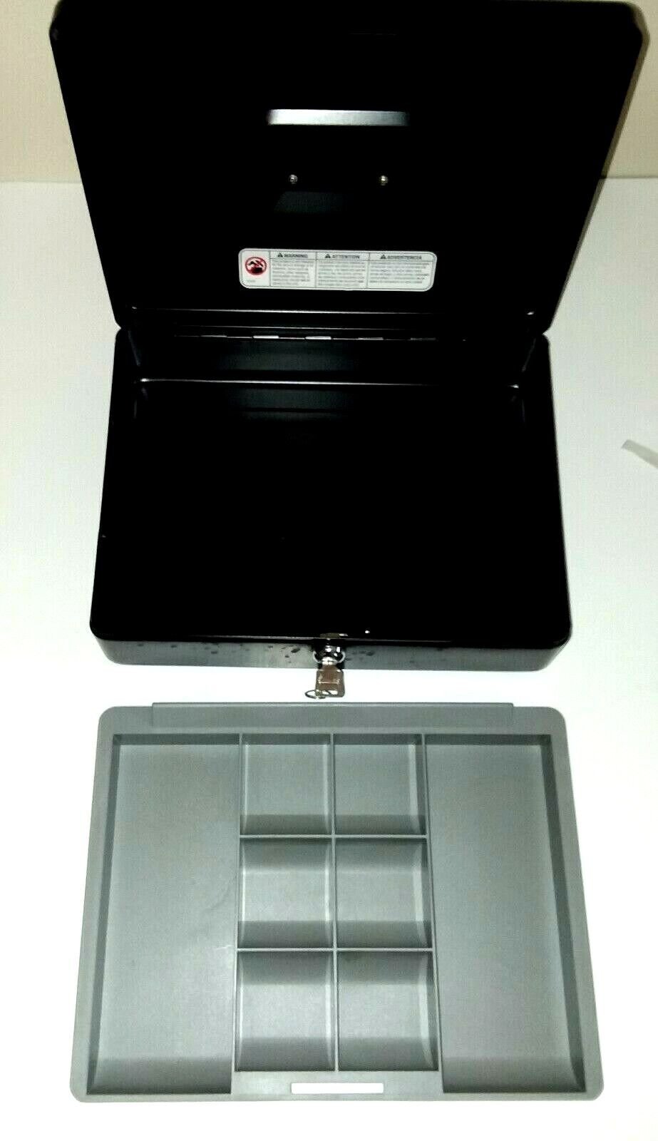 Vintage Sentry Security Heavy Gaged Metal Box With Key & Plastic Insert