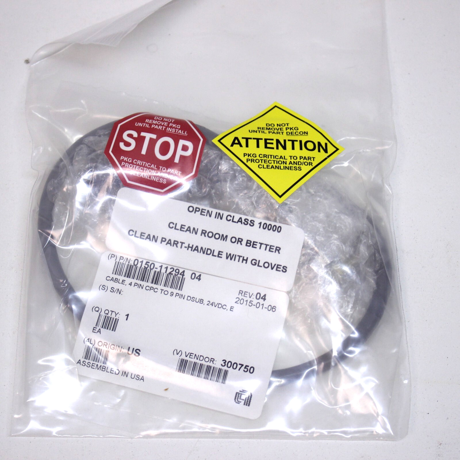 Amat Applied Materials 0150-11294 4pin Cpc To 9 Pin Dsub Cable 24vdc