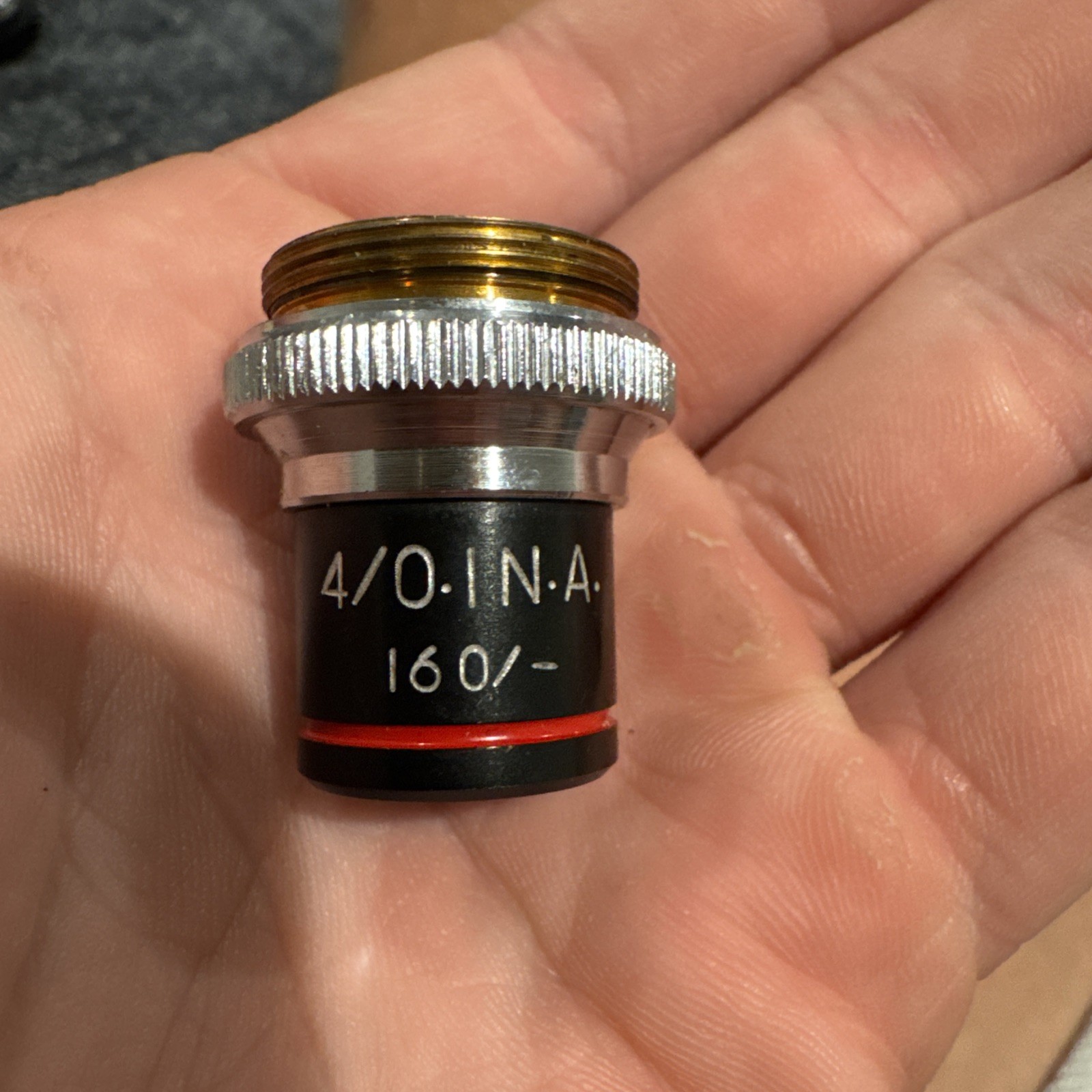 4x Unbranded Microscope Objective - Clean & Clear - 4/0.1 N.A. - 160/-