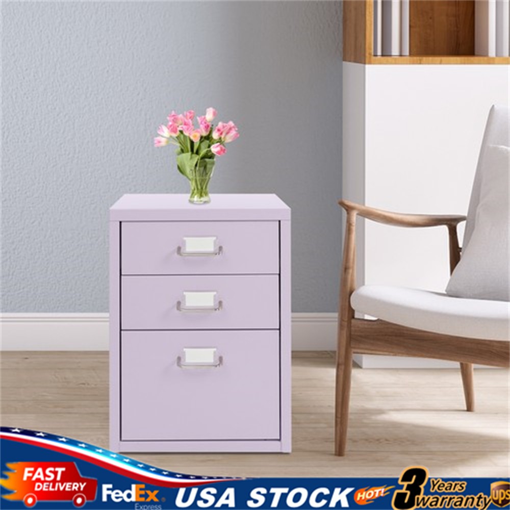 3 Drawers Mobile Filing Cabinet Home Office Under Desk Storage Cabinet W/ Wheels