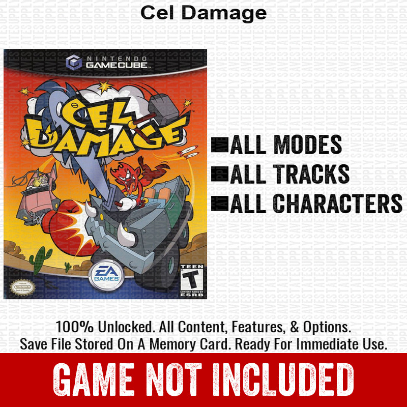 Cel Damage 100% Nintendo GameCube Memory Card Save CHEATS