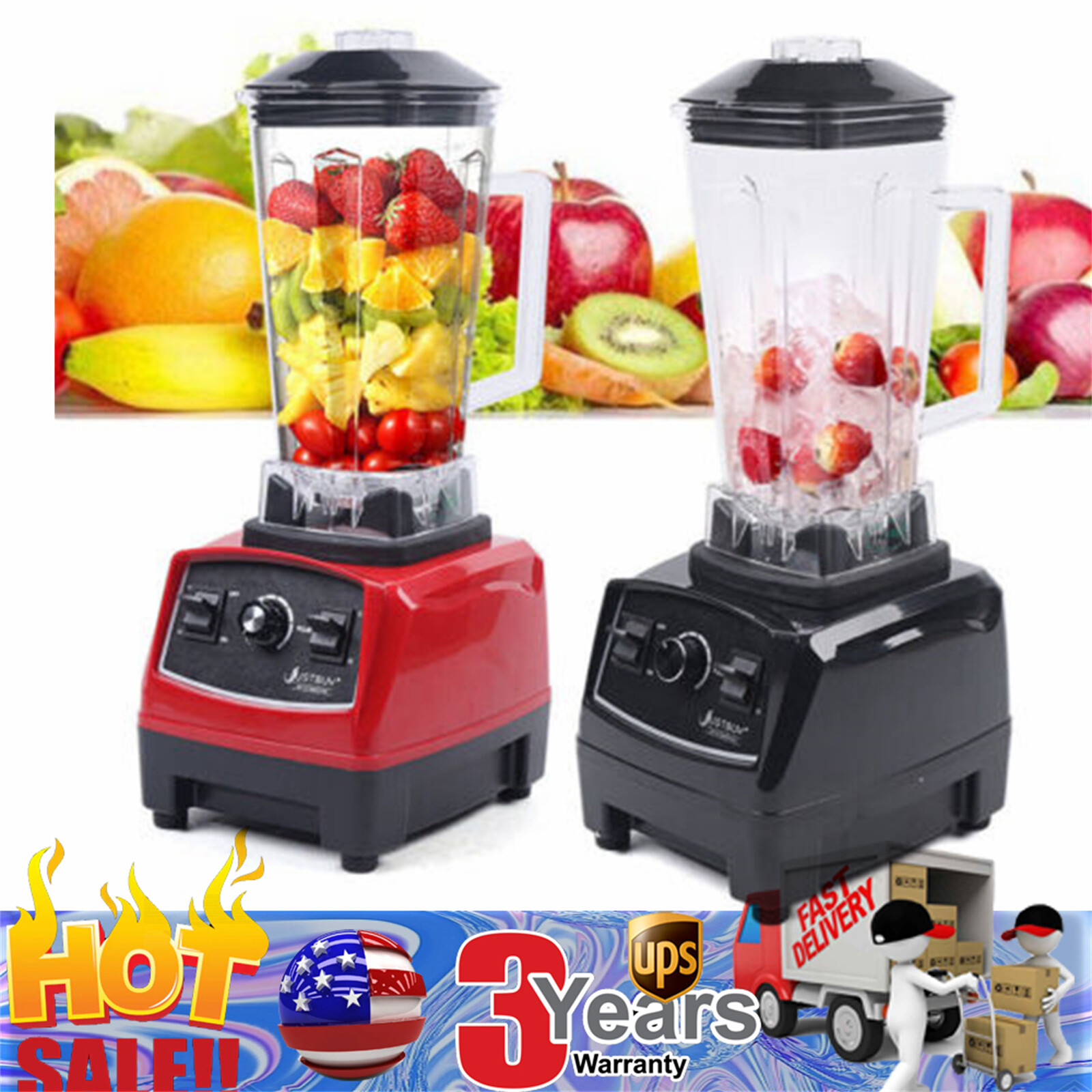 2L 2200W Heavy Duty household Grade Blender Mixer for Juicer Food Fruit Ice 3HP