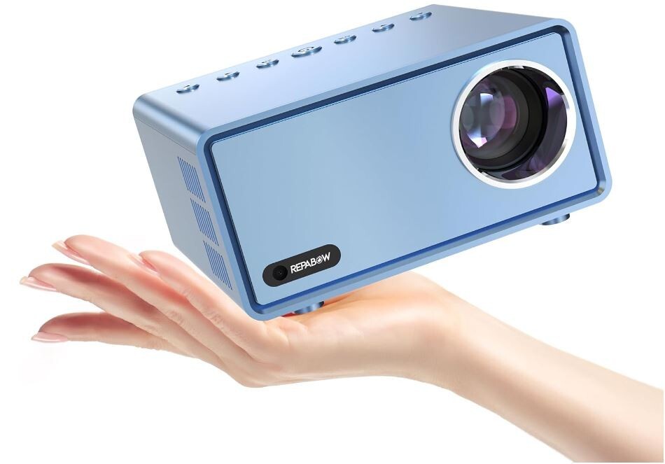 Mini Portable Projector w/5G Wi-Fi  Bluetooth Full HD 1080P, Sierra Blue
