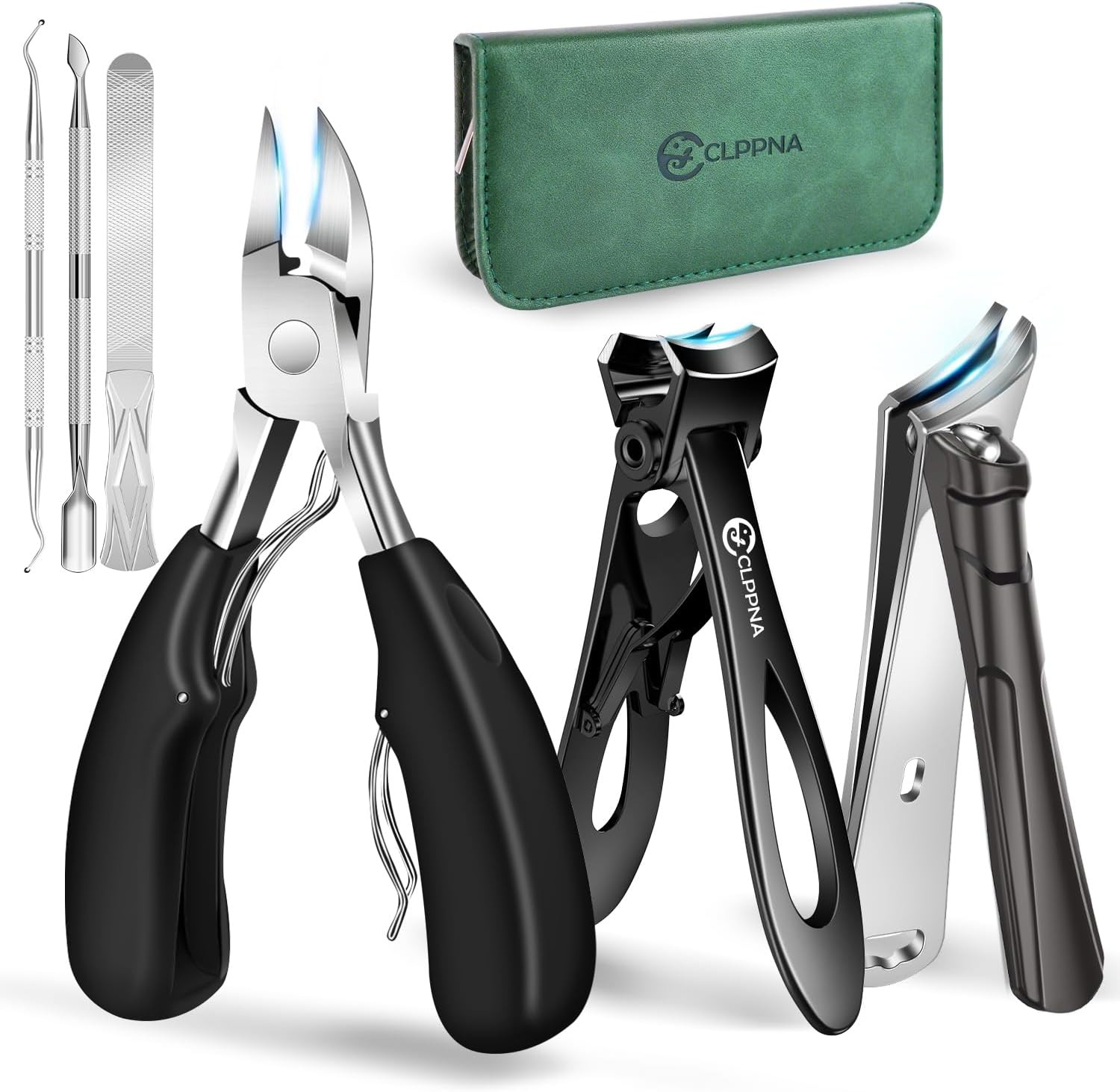 Set 6 Toenail Clippers f Seniors Thick Nails Heavy Duty Wide Jaw Set Nail Tools