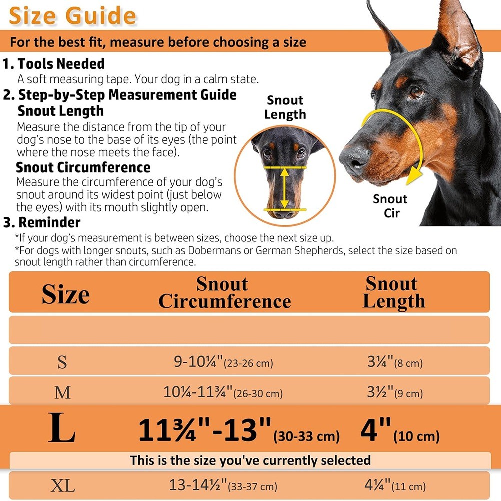 Dog Muzzle for Dogs Muzzle Muzzle for Medium Sized Dog L R2J63430