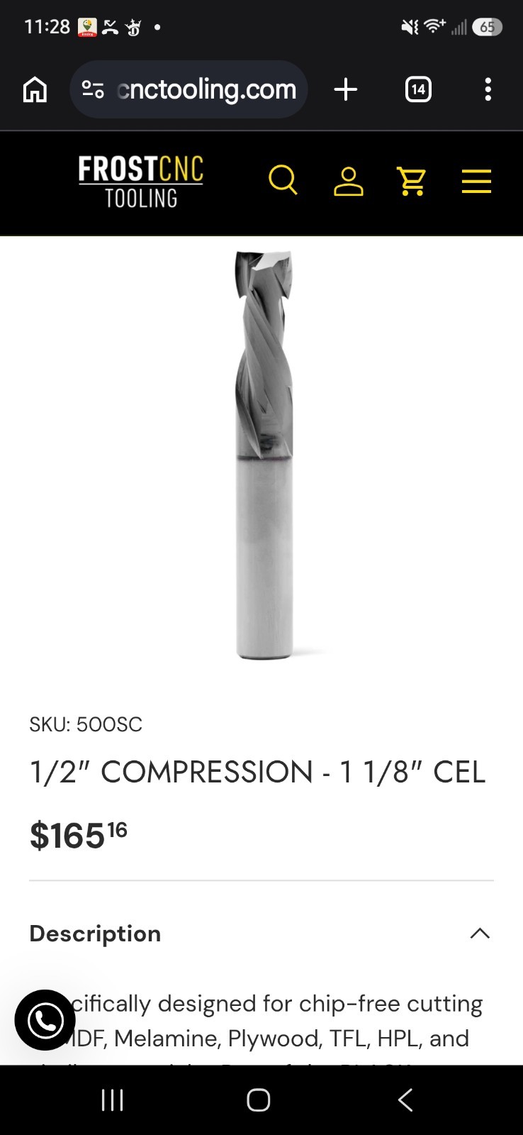 Frost CNC 500SC 1/2" Compression