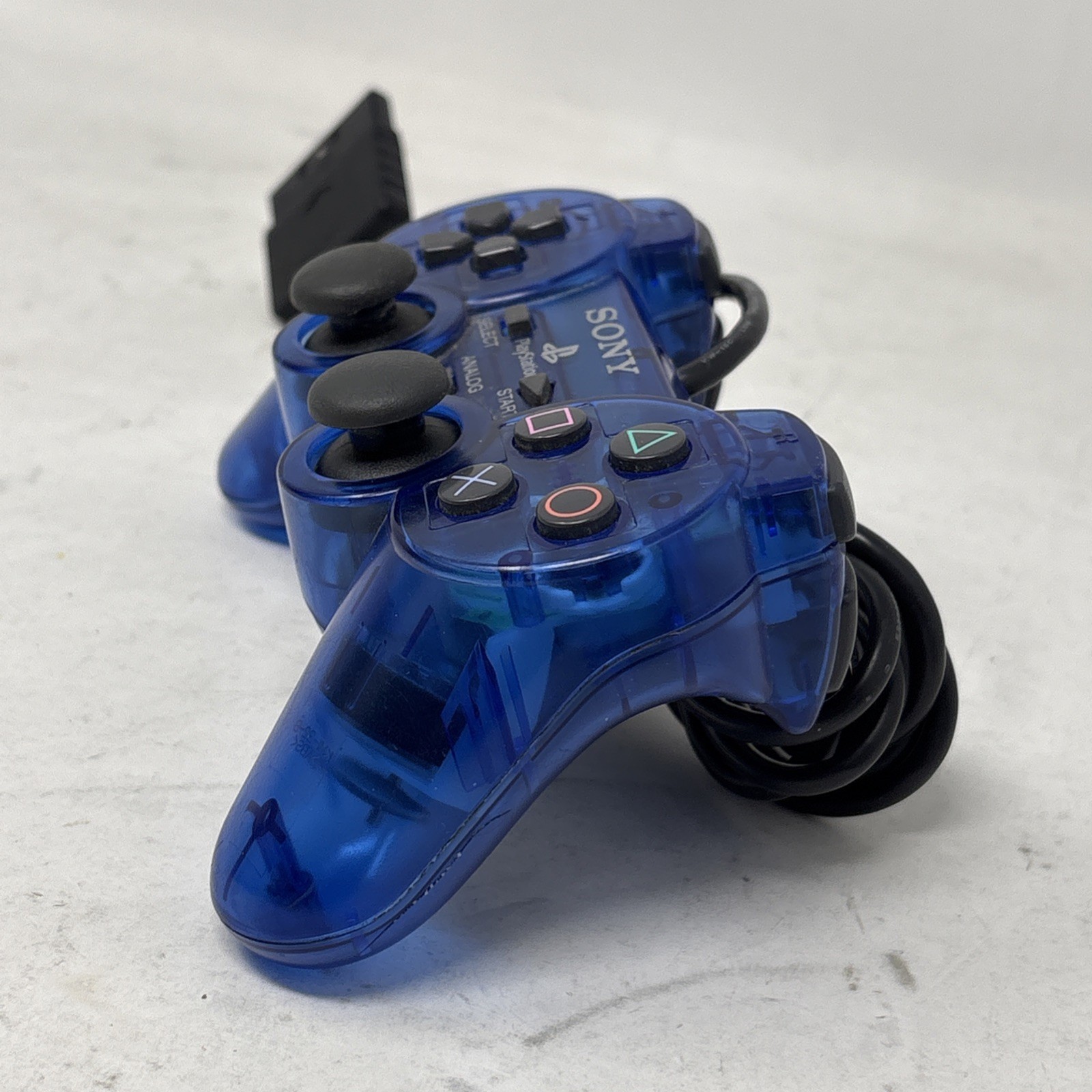 OEM Sony PlayStation 2 PS2 SCPH 10010 Dual Shock Ocean Blue Clear Controller b