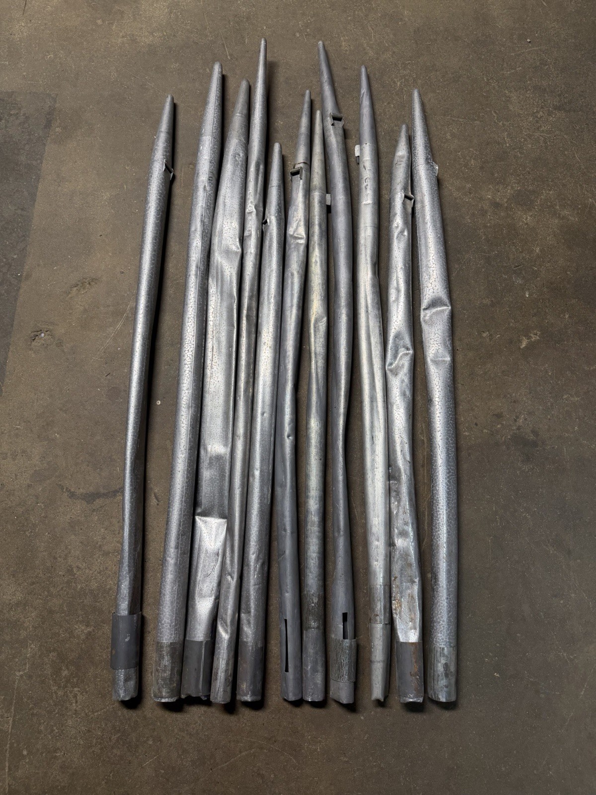 🎼 Lot of 11 Vintage Metal Organ Pipes 47–59” Church Pipe Organ Parts *8