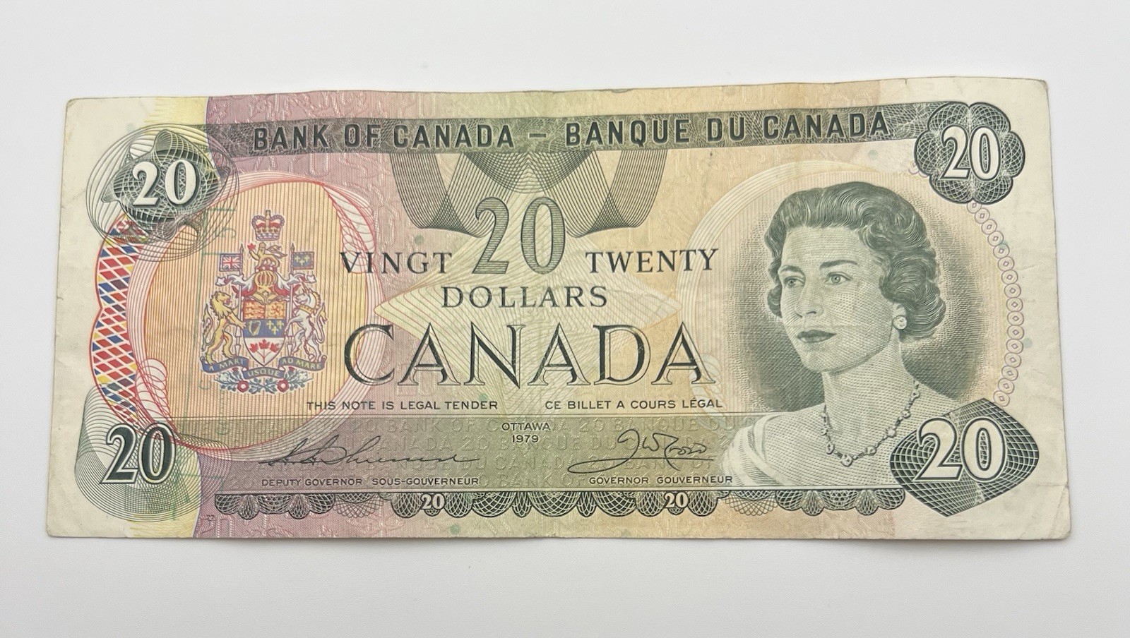 1979 Canada 20 Dollars Banknote Paper Currency Circulated P-93c