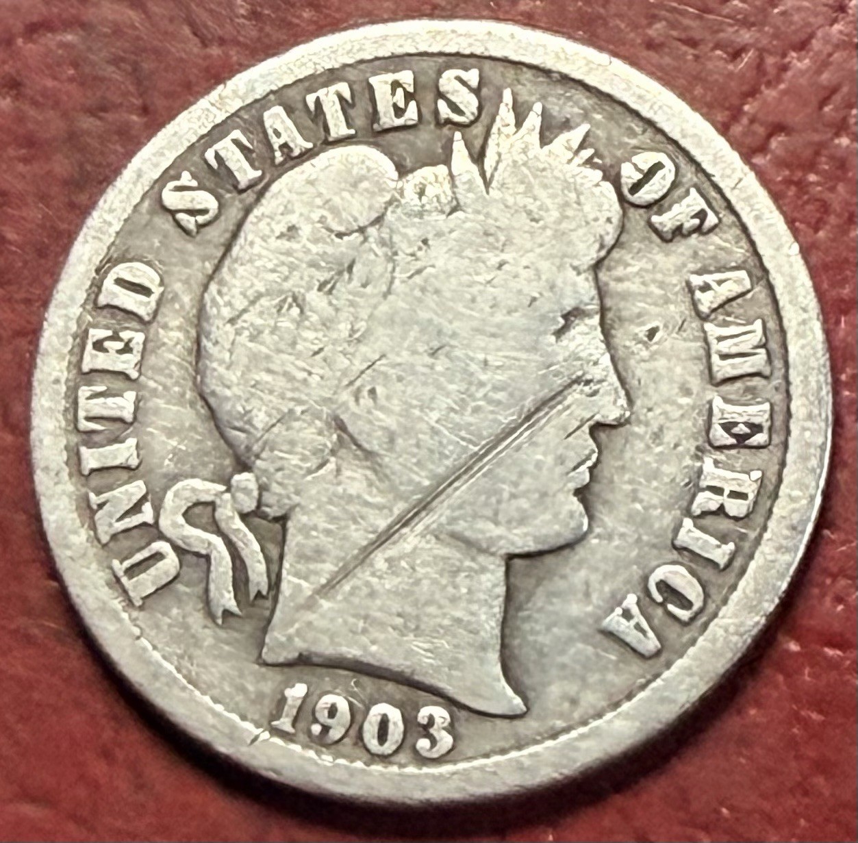 1903-O Barber Dime. Free Shipping