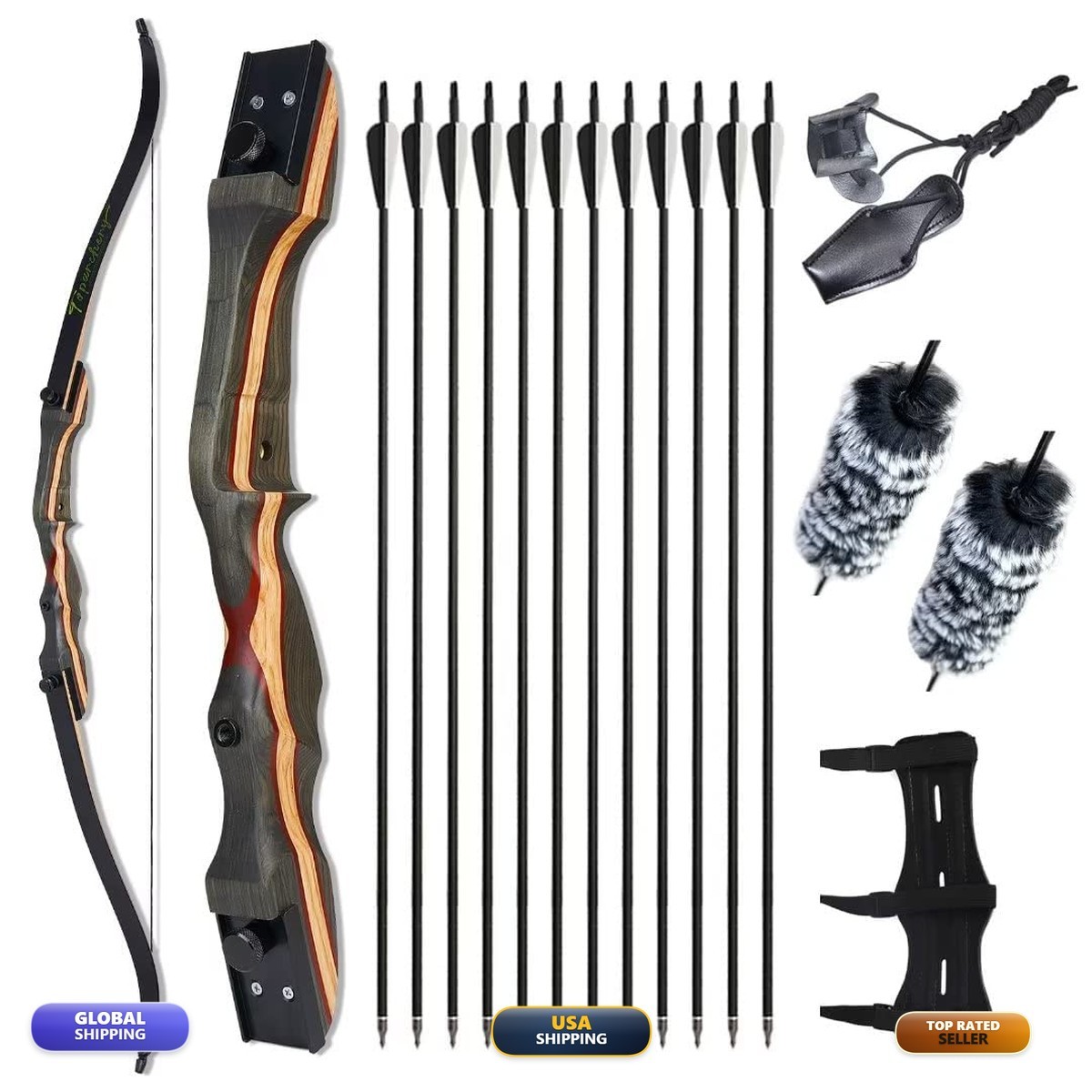 Toparchery 62 Recurve Bowbow And Arrow Adult Archery Bow Set For Adults Or