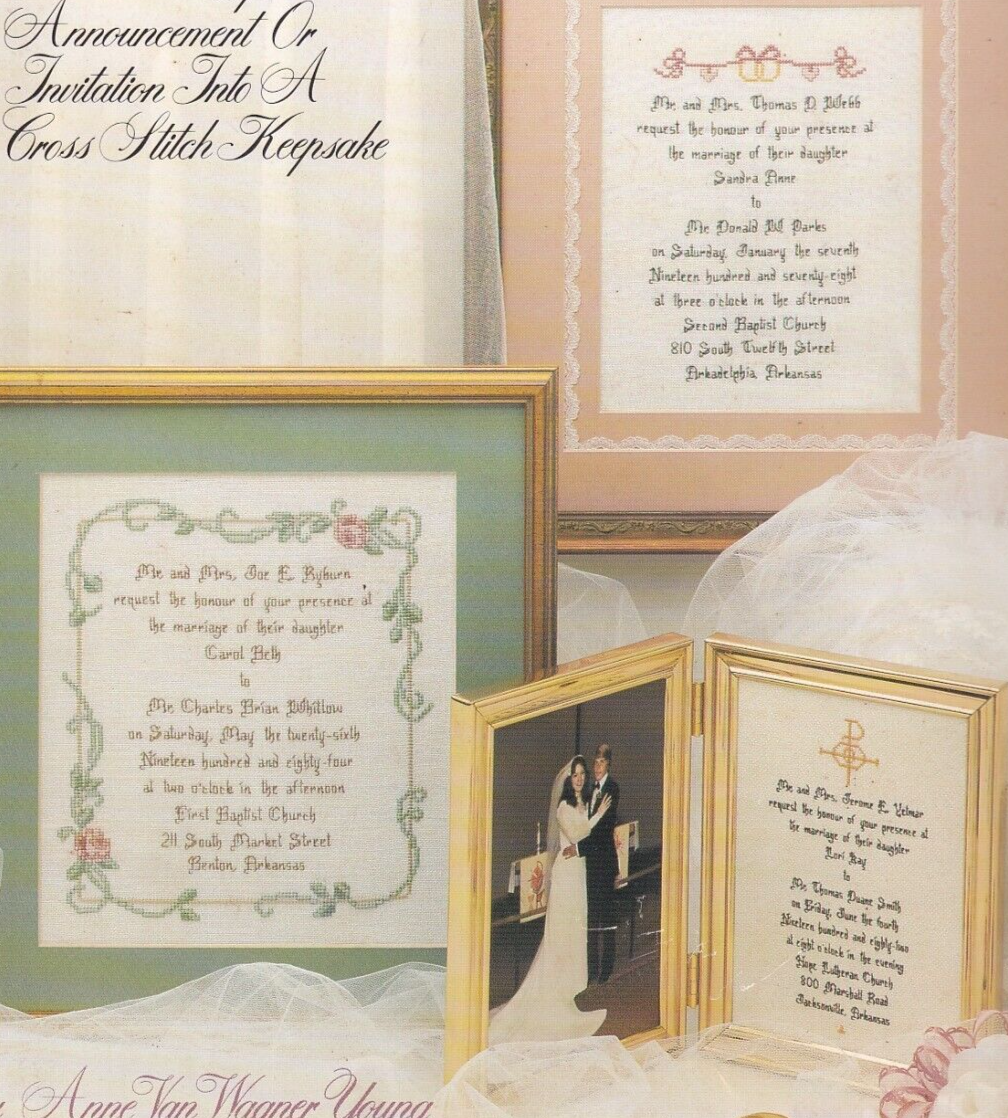 Cross Stitch Pattern WEDDING REMEMBRANCE Leisure Arts Leaflet 576