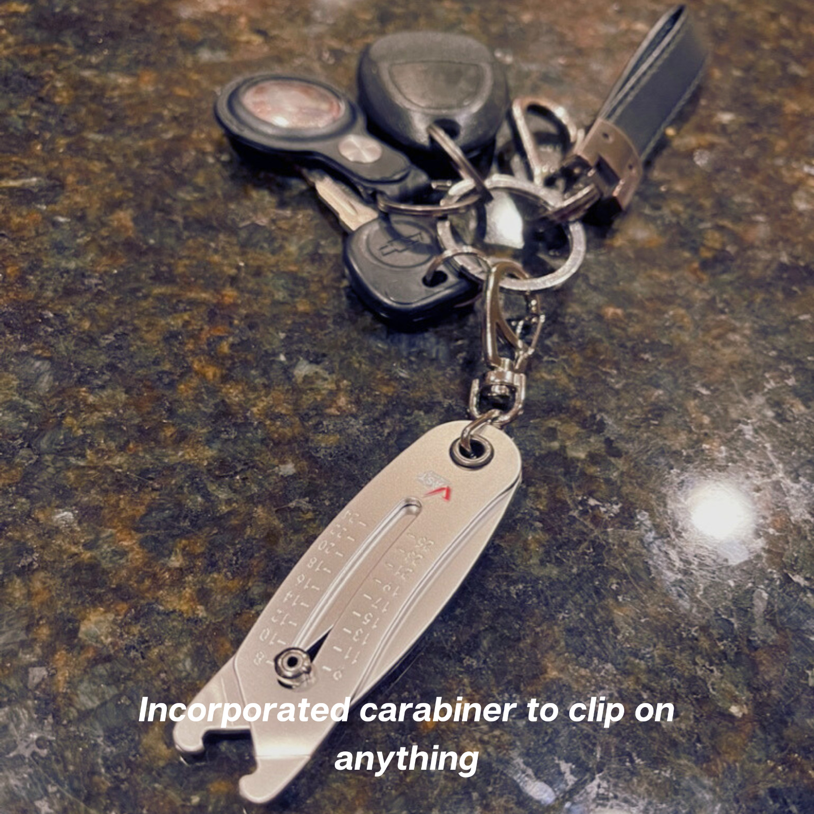 Vast Concepts Bolt Head Gauge Sizer Keychain