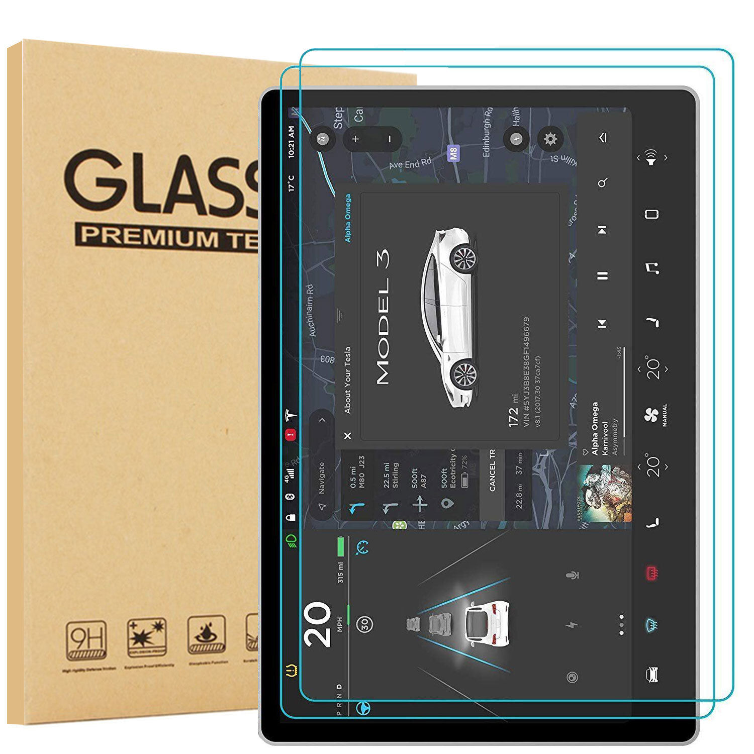 For Tesla New Model Y (2026-2025) & Model 3 (2026~2024) Glass Screen Protector