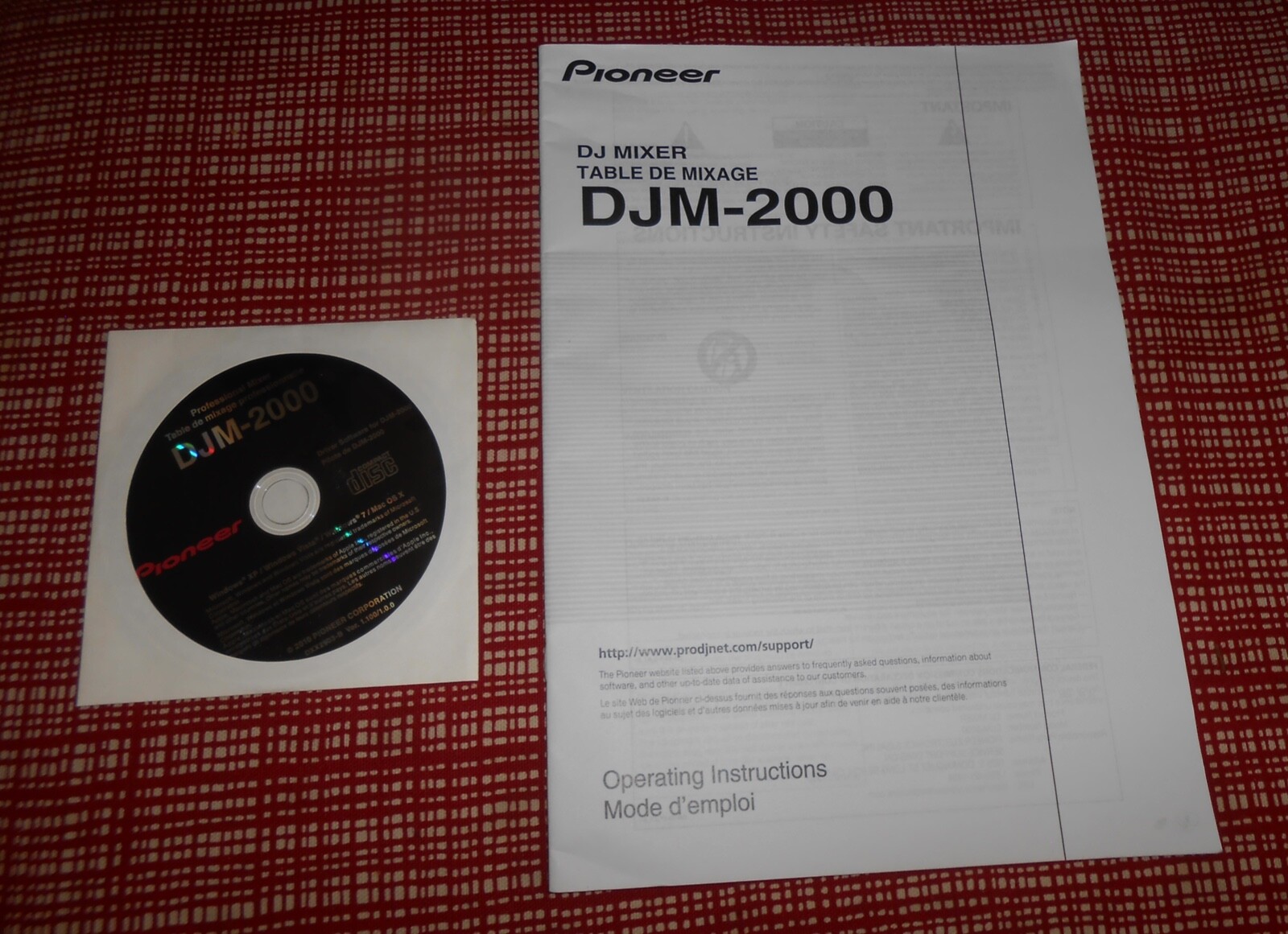 Pioneer DJM-2000 4 channel Mixer DISC AND OPERATING INSTRUCTIONS ONLY