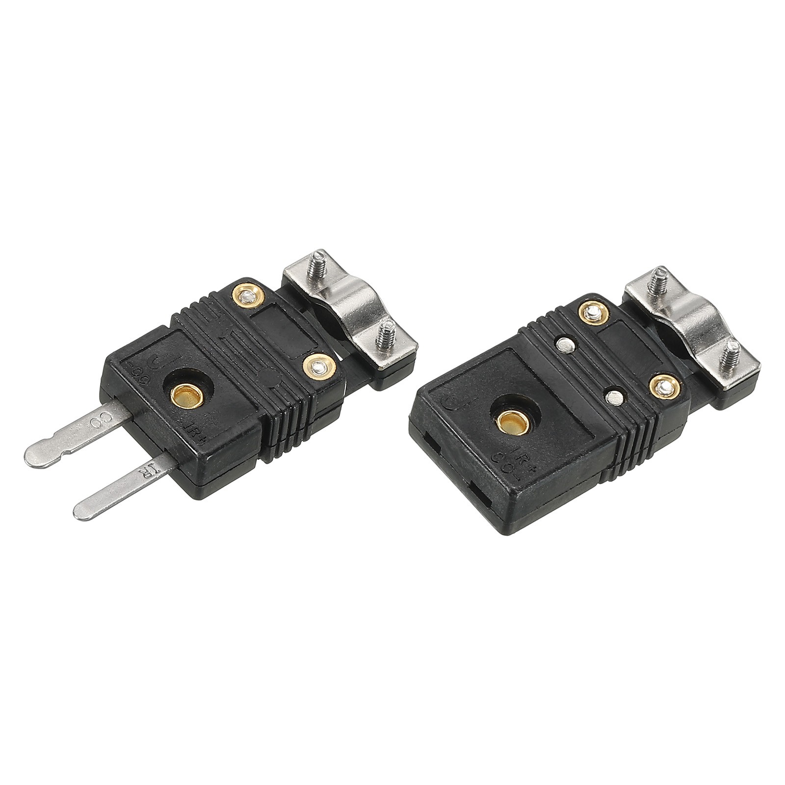 J Type Thermocouple Wire Connectors Male Female Plug Adapter with Fixing Clamp