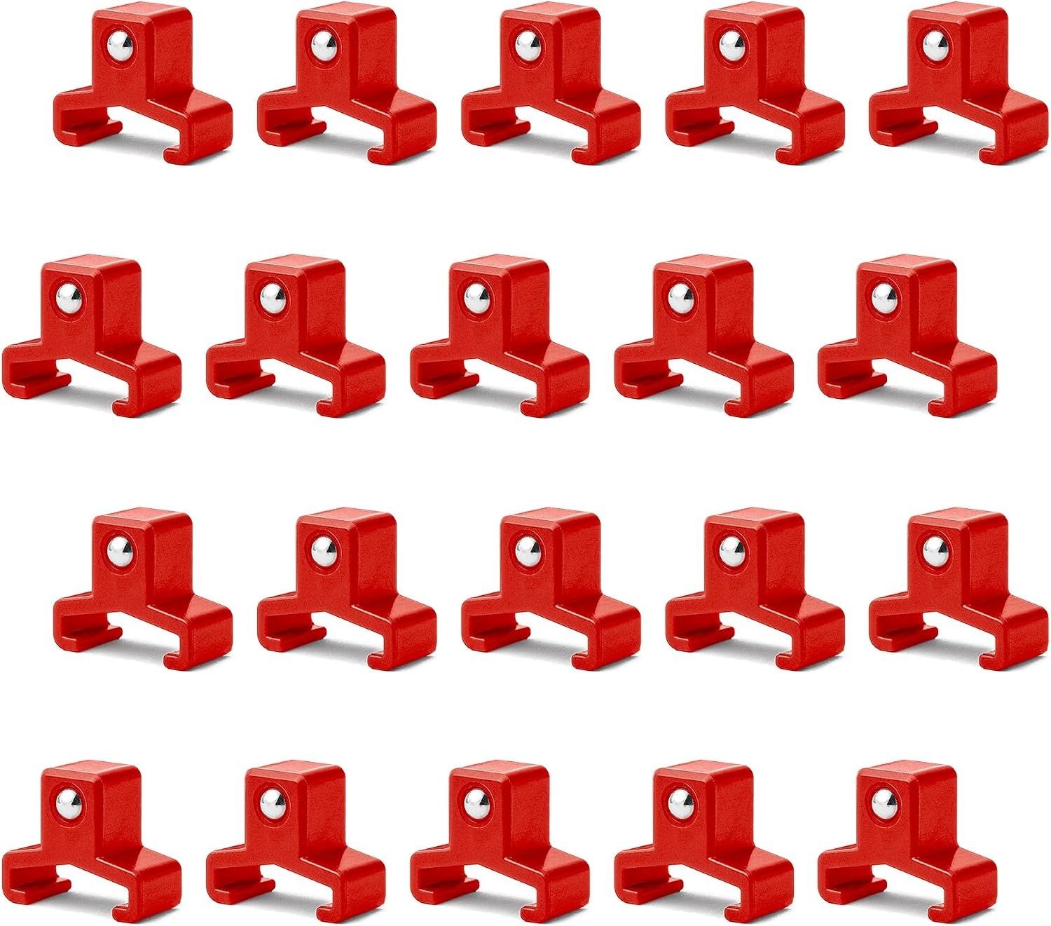 20 Pcs 3/8 inch Drive Clips ABS Socket Rails Organizer, Red Clips