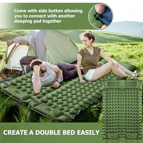 Toncoke Sleeping Pad - Extra Thick & Ultralight Inflatable - Green
