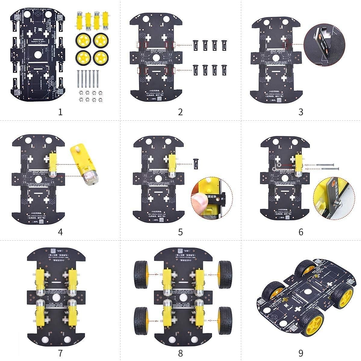 Smart 4WD Robotic Car Chassis Kit - Perfect for Arduino & Raspberry Pi Projects